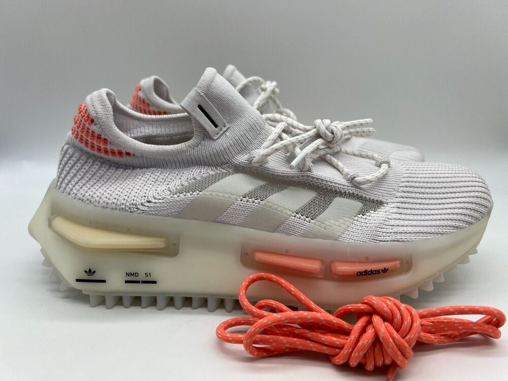 Adidas Women's NMD S1 Low Shoes Coral White HQ4465 Size 7 NWT